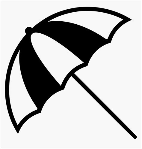 Transparent Beach Umbrella Clipart Black And White Beach Umbrella