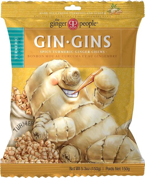 The Ginger People Gin Gins Spicy Turmeric Ginger Chews Turmeric Chew