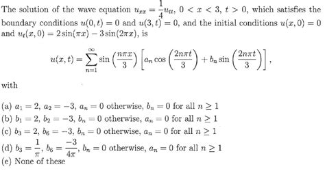 Solved The Solution Of The Wave Equation Uxx 14 Utt 0