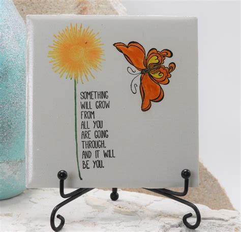 Ceramic Tile Art Inspirational Quote With Butterfly Unique Etsy