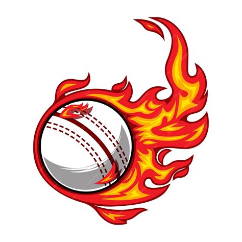 Premium Vector Cricket Ball Fire Logo Silhouette Cricket Club Graphic