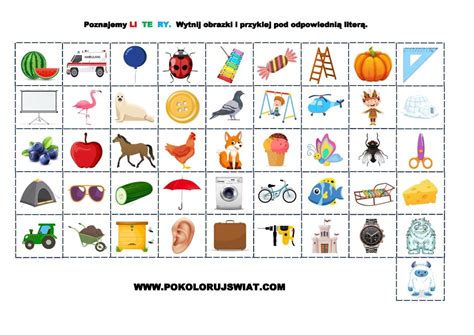 Alfabet Dopasuj Obrazki Do Liter Pokoloruj Wiat