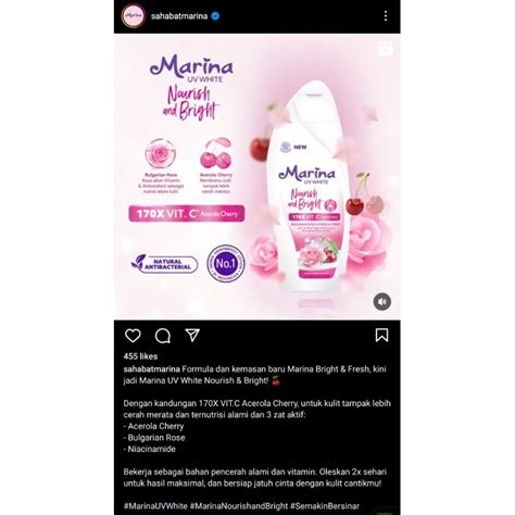 Jual Marina Uv White Hand Body Lotion Ukuran Besar 460 Ml Shopee