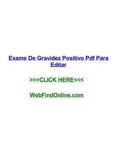 Exame De Gravidez Positivo Pdf Para Editar