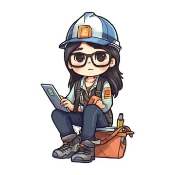 Female Cartoon Clipart Transparent Background, Female Female Engineer ...