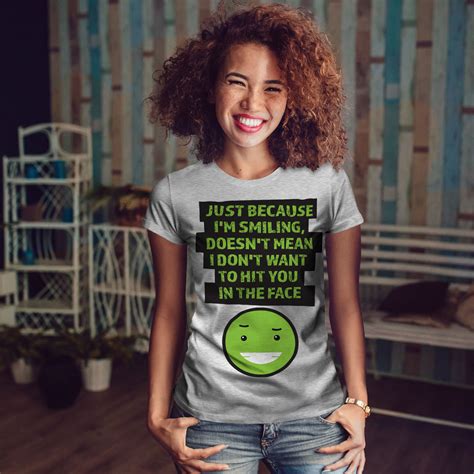 Smile Hit Offensive Funny Women T Shirt S 2xl New Wellcoda Ebay