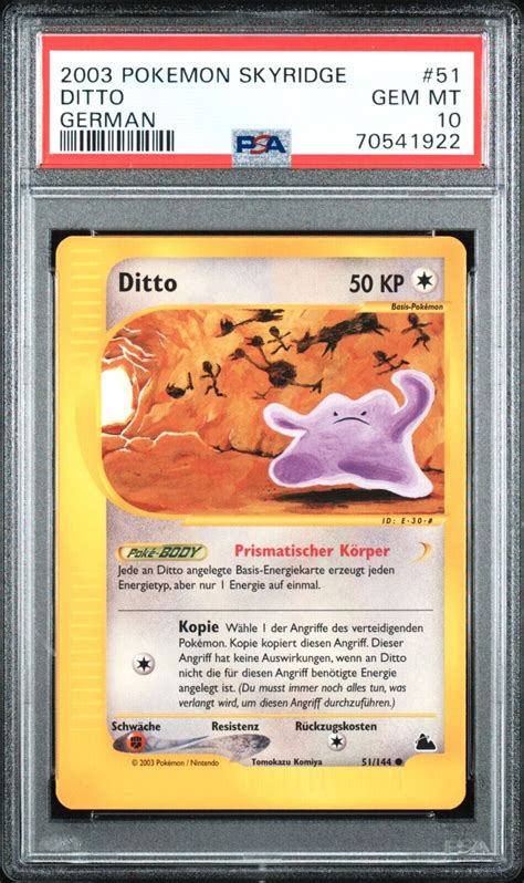 Mavin De German Psa Ditto Pokemon Card Skyridge