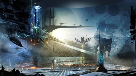 Wallpaper Digital Art City Futuristic Vehicle Artwork Science