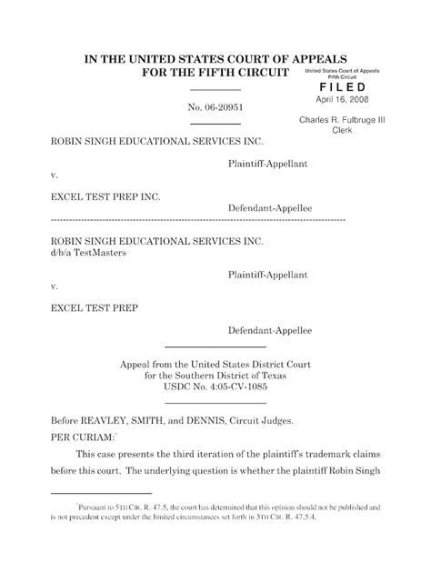 Fulbruge III Clerk Ca5 Uscourts Form Fill Out And Sign Printable PDF