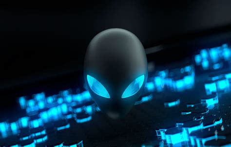 Wallpaper Blue Alienware Stock Technology Glowing Eyes For Mobile