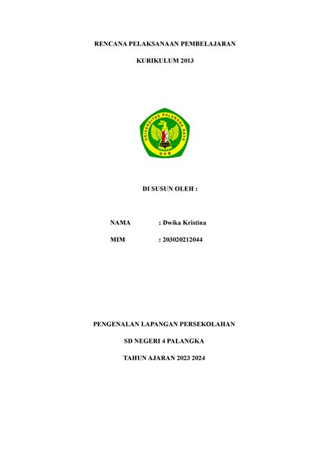 RPP Kelas 3 P 8 RENCANA PELAKSANAAN PEMBELAJARAN KURIKULUM 2013 DI