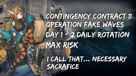 Arknights CC 11 Fake Waves Daily Rotation Day 1 2 Max Risk Clear