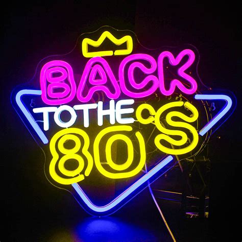 Looklight Back to The 80's Neon Sign Colorful Neon Signs for 80’s Party ...