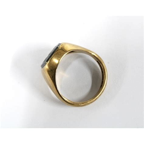 9ct Gold Hematite Intaglio Ring Birmingham 1994 Size N