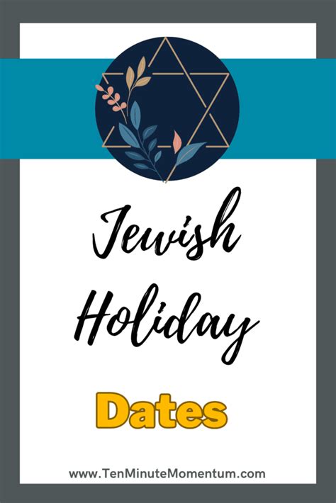 Major Jewish Holidays Dates Elga Nickie