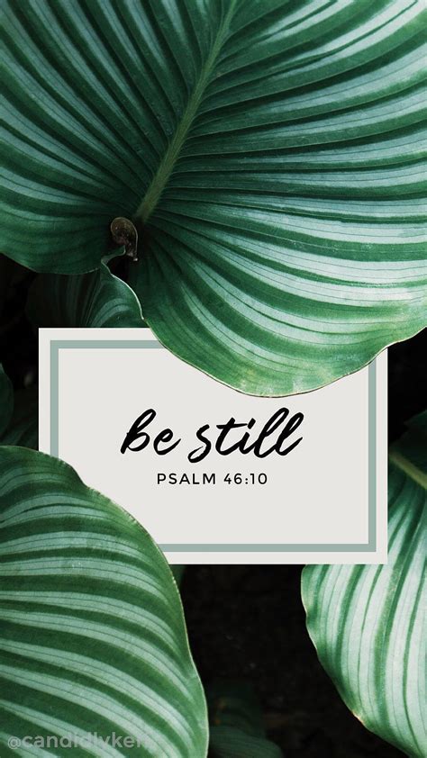 Be Still Psalm 46 10 Bible Quote Leaf Palms Inspirational Calming