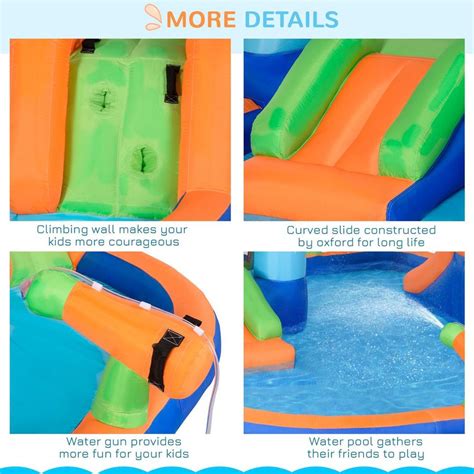 Outsunny Kids Inflatable Bouncy Castle W Inflator Carry Bag Celdome
