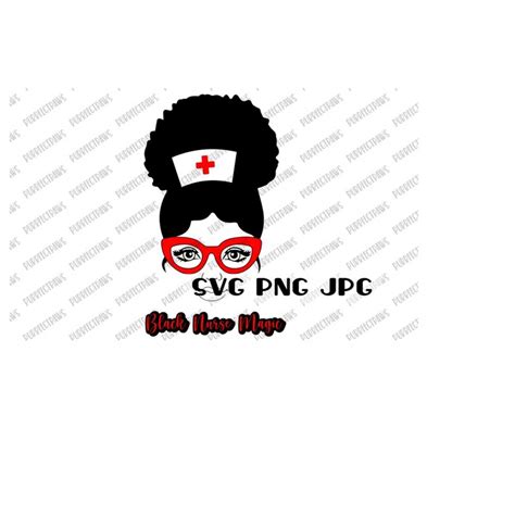 Black Nurse Magic Svg Afro Bun Black Woman Cut File Subl Inspire