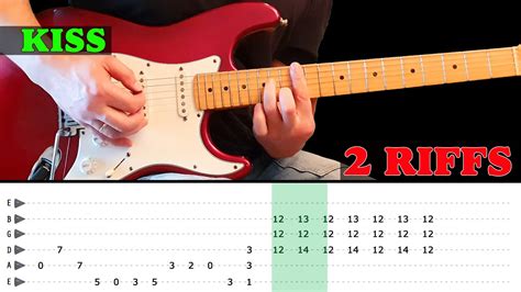 Easy Guitar Riff Lesson Kiss 1 I Was Made For Loving You 2 Black