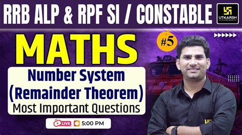 Rrb Alp Rpf Si Constable Math Number System Remainder