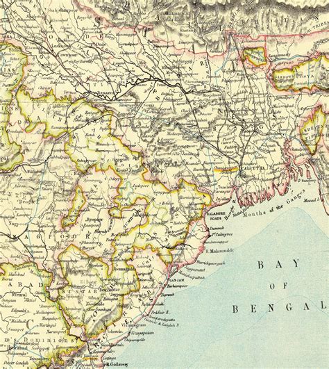 Colonial Map of India 1883 Antique Map of India Published in - Etsy