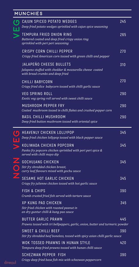 Menu Of Indigo Xp Koramangala Bangalore Dineout