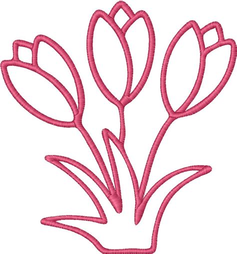 Tulips Embroidery Design Sizes Machine Embroidery Design Tulips