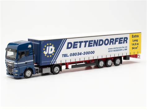 Herpa H Lkw Man Tgx Gx Gardinenplanen Sattelzug M Dettendorfer