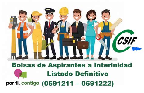 CSIF Bolsas De Aspirantes A Interinidad Listado Definitivo 0591211