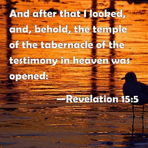 Revelation 15:5 And after that I looked, and, behold, the temple of the tabernacle of the ...