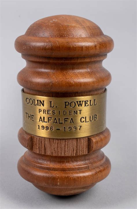 Bid Now Wooden Mallet And Medal From The Alfalfa Club Presented To