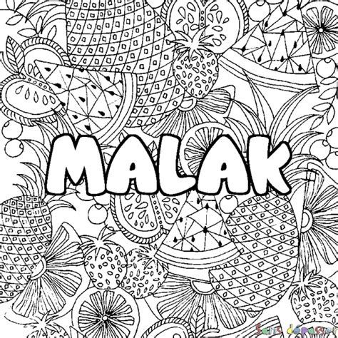 Coloriage Pr Nom Malak D Cor Mandala Fruits Sans D Passer