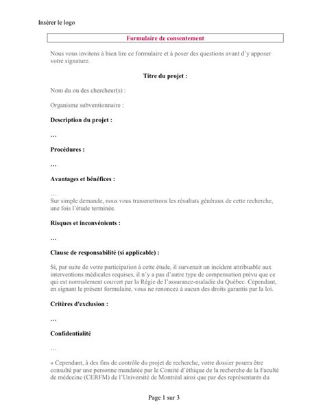 Formulaire De Consentement Canada Doc Pdf Page Sur Hot Sex