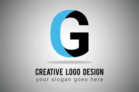 Letter G Logo In Blue And Black Color Minimal Logo Design Creative G