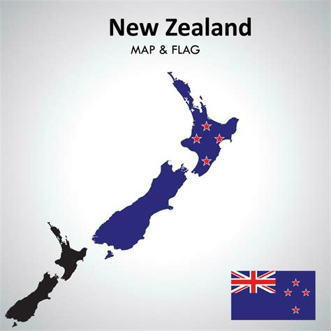 New Zealand Map And Flag Deisgn 24523646 Vector Art At Vecteezy