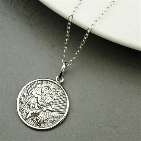 Personalised St Christopher Necklace St Christopher Necklace St Christopher Pendant Saint