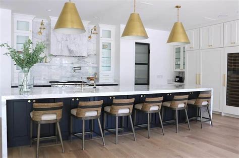 Navy Blue And Gold Kitchen Island Soul And Lane