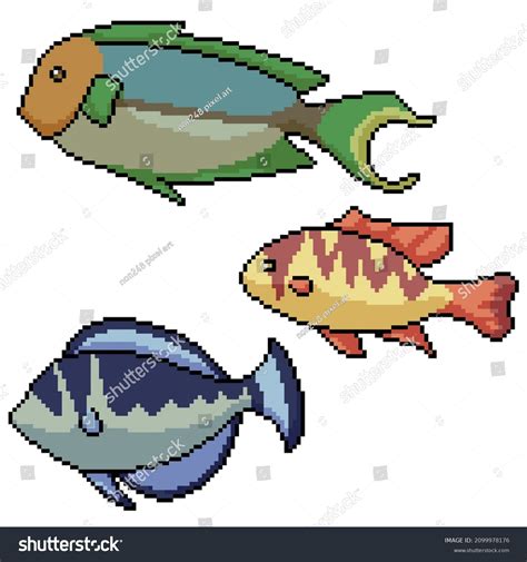 Pixel Art Colorful Fish Side Stock Vector (Royalty Free) 2099978176 ...