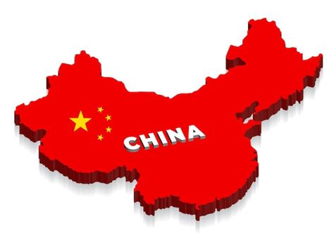 Premium Vector | 3d flag map of China