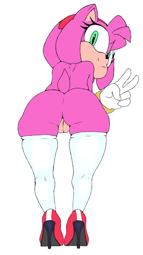 Xbooru Girl Amy Rose Anthro Anus Ass Bent Over Bracelet Clitoris