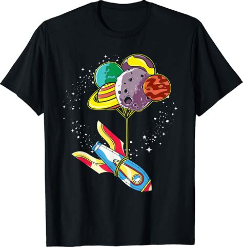 Sonnensystem Astronaut Planet Ballon Weltraum Rakete Weltall T Shirt