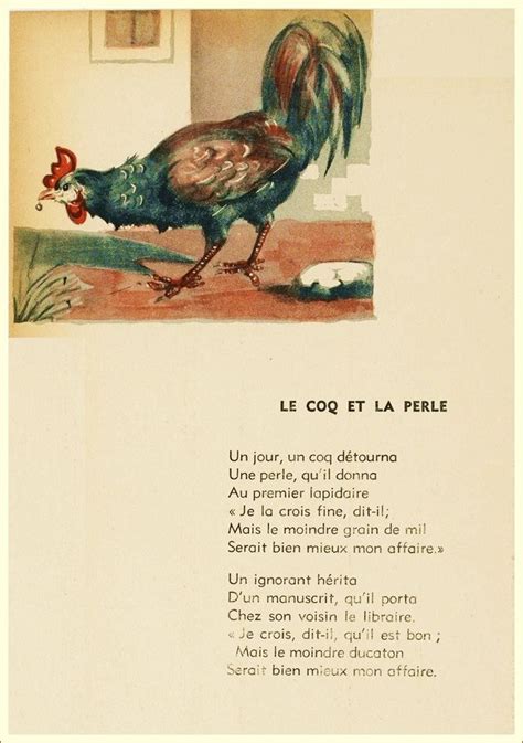 Fable Jean De La Fontaine Le Coq Et La Perle Atelier Yuwa Ciao Jp