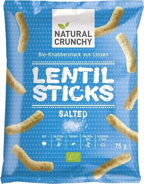 Natural Crunchy Organic Salted Lentil Sticks G Piccantino Online