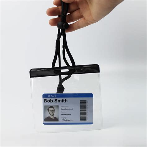 Bestom Clear Vinyl Card Badge Holder With Adjustable Lanyard Colored