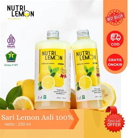 Nutri Lemon Sari Lemon Premium 500ml Air Lemon Original Pure