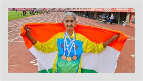 Indias 94 Year Old Sprinter Wins 3 Medals At Championships In Finland