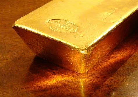 Gold Bar On Polished Wood Bullion Vault Flickr