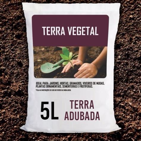 Terra Vegetal Saco 5 L Para Horta Jardim Vaso Terra Adubada Mercado Livre