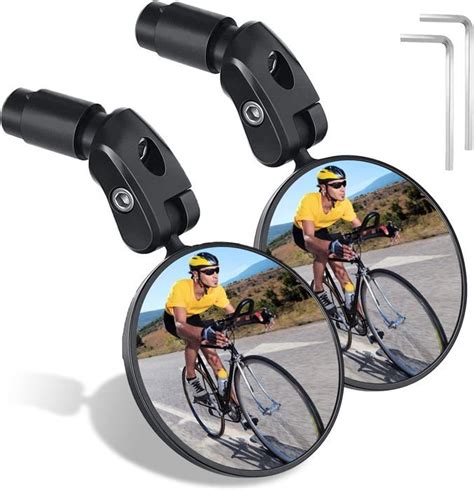 Rétroviseur de vélo 2PCS lentille Grand Angle de Miroir de Guidon