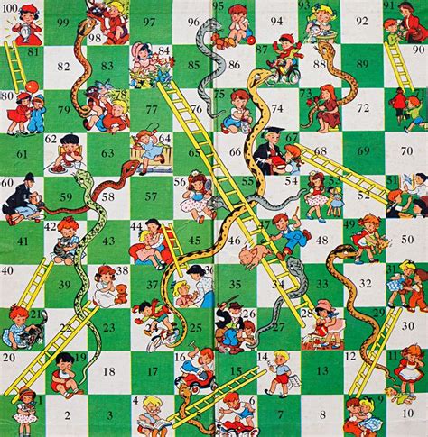 Vintage Snakes And Ladders Art Print By Natalie Jeffcott X Small